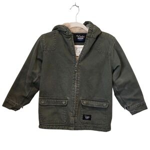 Walls Blizzard Pruf Kids Olive Green Ripstop Sherpa Lined Hooded Jacket 8-10